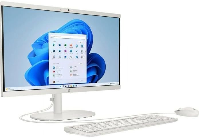 HP 22-DG00 21.45″ FHD All-in-One Desktop, Intel Core N200, 8GB RAM, 128GB SSD, Windows 11 Home, White (Renewed)