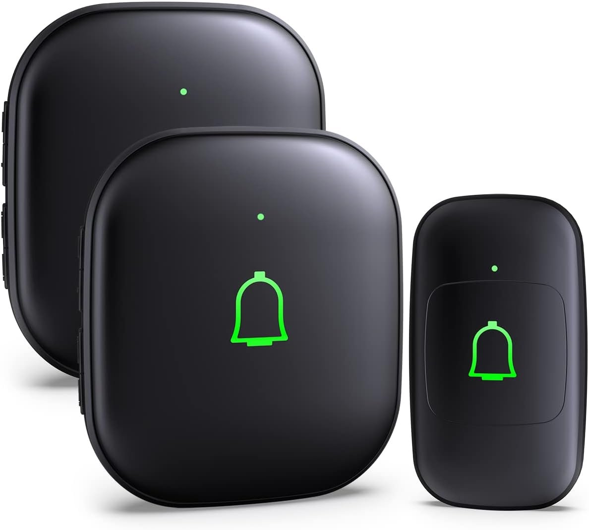 Doorkit Wireless Doorbell with 2 Receivers IP66 Waterproof 1000 Feet with 32 Chimes 115dB 7 volume levels Mute Mode & LED Flash Doorbell Ringer Wireless for Kids Room Teachers Classroom Home Office