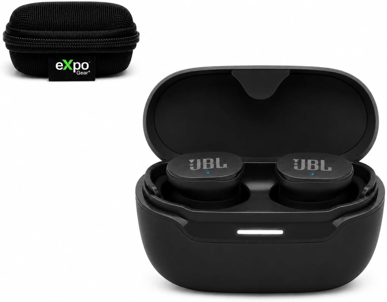 JBL Endurance Race 2 Case Bundle (Black) True Wireless Sport Earbuds with Expo Gear Weather-Resistant Hard-Shell Case