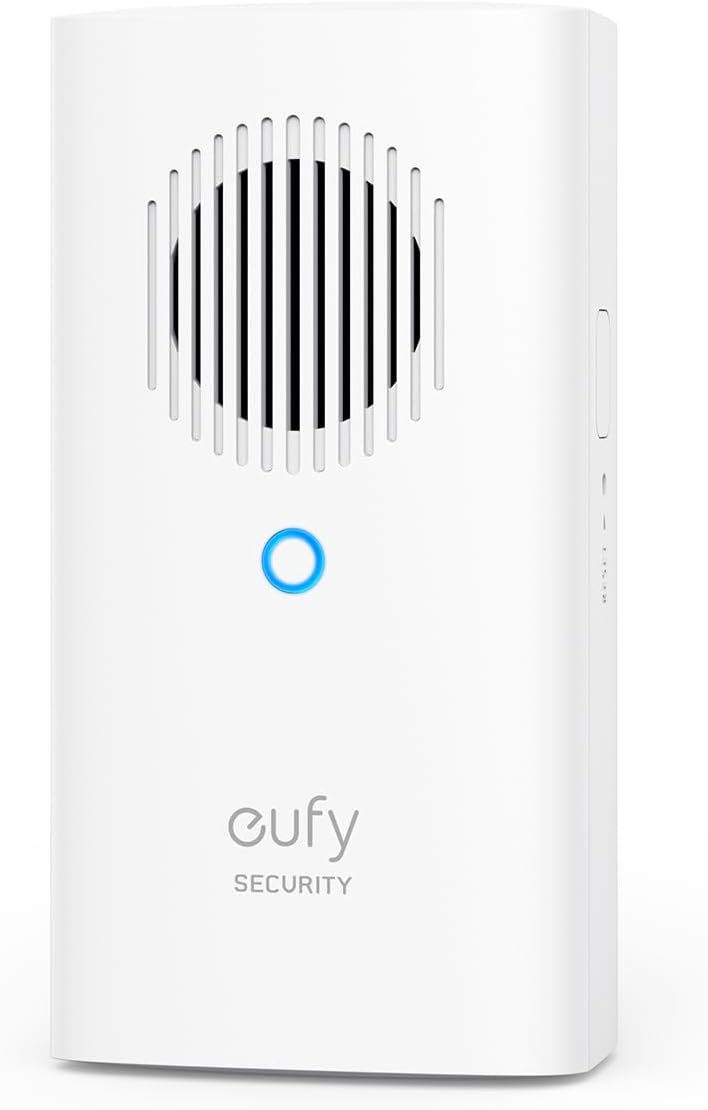 eufy Security Video Doorbell Add-On Chime, Indoor Chime, Requires eufy Security Video Doorbell E340/C30/C31, No-Delay Ring, Adjustable Volume, 8 Fun Ringtones, only works with 2.4GHz Wi-Fi