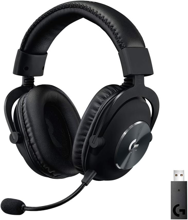 Logitech G PRO X Wireless Lightspeed Gaming Headset with Blue VO!CE Mic Filter Tech, 50 mm PRO-G Drivers, and DTS Headphone:X 2.0 Surround Sound, 20+ Hour Battery Life – Black