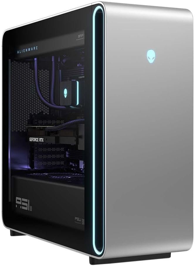 Dell Alienware Area-51 AAT2250 Gaming Desktop – Intel Core Ultra 9 285K, NVIDIA GeForce RTX 5090 32GB GDDR7, 64GB DDR5 RAM, 4TB SSD, Liquid Cooled, Wi-Fi 7, Windows 11 Home – Lunar Silver