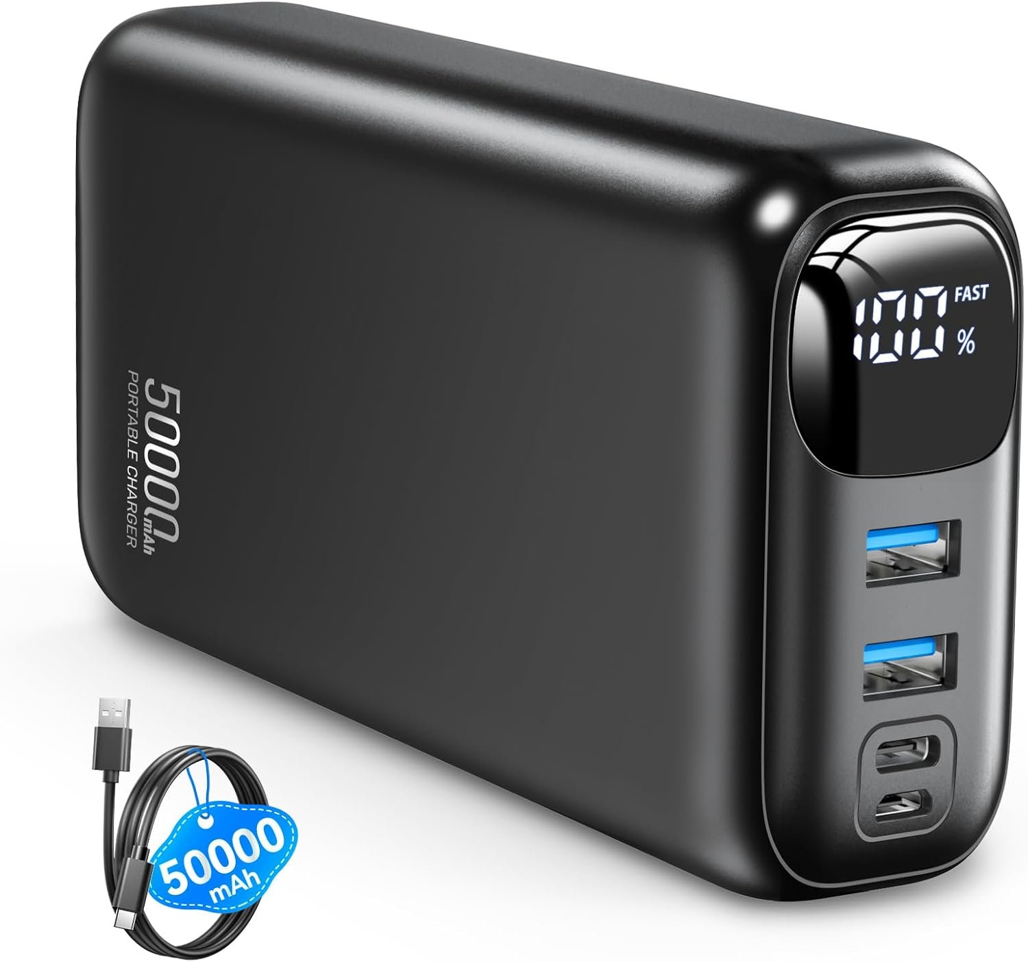 OHOVIV Portable Charger 50000mAh Power Bank – 22.5W Fast Charging External Battery Pack,USB-C Portable Phone Charger for iPhone 17/16/15/14/13 Pro Android Samsung, for Travel Camping Essential