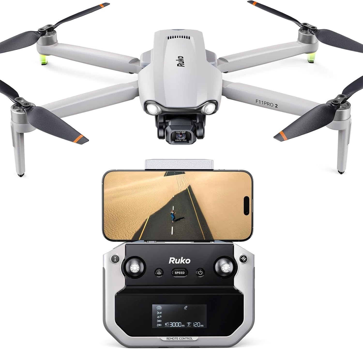 Ruko F11PRO 2 Drone with 6K Camera for Adults, 3-Axis Gimbal Stabilizer, 2 Batteries for 70-Min Flight Time, Long-Range Transmission, Auto Return & Beginner-Friendly, Ideal Tech Gift