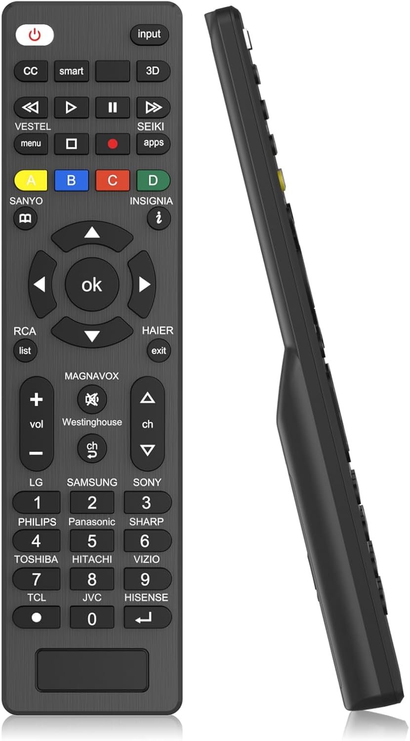 Universal TV Remote for Samsung, LG, TCL, Philips, Vizio, Hisense, Sharp, Sony, Panasonic, Sanyo, Insignia, Toshiba and Other Brands LCD LED 3D HDTV Smart TV Remote Control