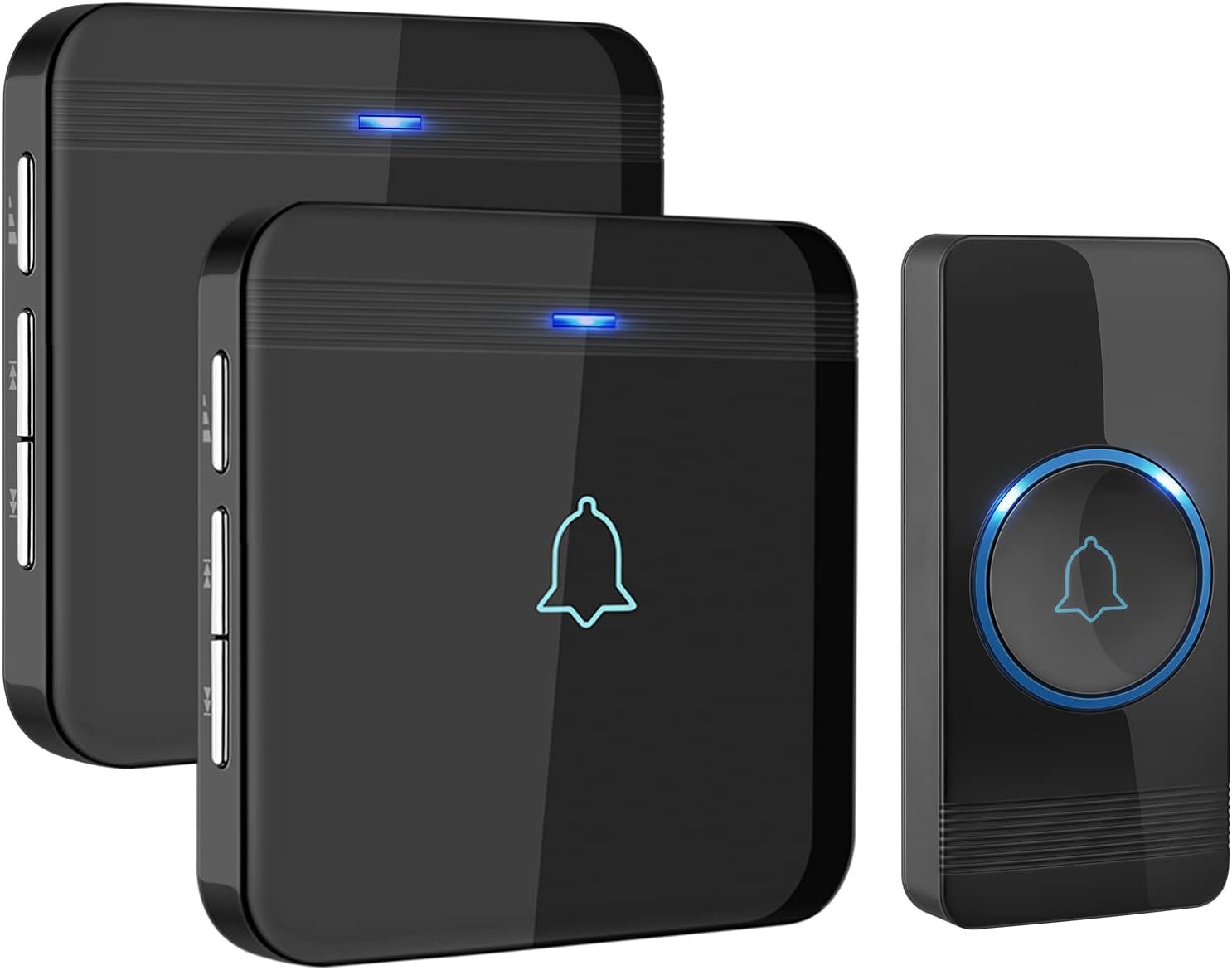 AVANTEK Wireless Doorbell, Waterproof Door Bell Chime Operating at over 1300 Feet, Classroom Doorbell with 52 Melodies, CD Quality Sound and LED Flash, 1 Button + 2 Plug-in Receivers, D-3B
