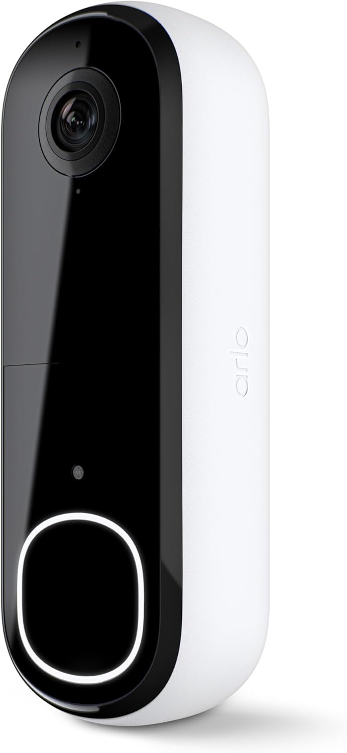 Arlo Video Doorbell HD | 2nd Gen | Wireless/Wired Option, 2-Way Audio, Night Vision, Head to Toe Video View, Integrated Siren | Live Stream | Real Time Notifications |180 Deg Wide View, White