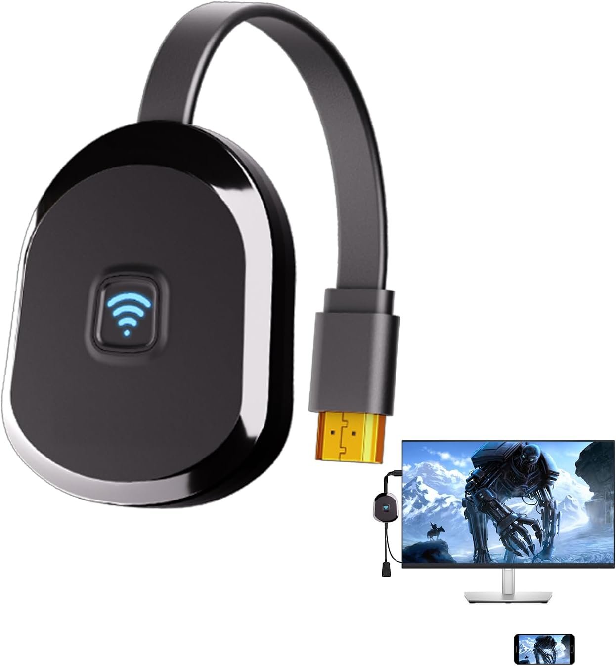 HRpart 4K Wireless Display Adapter Dongle,TV Adapter for The APP YouTube,for i-Phone, i-Pad, Android, Tablet, Laptop,Windows to HDTV/Monitor/Projector, Compatible Miracast, AirPlay, DLNA