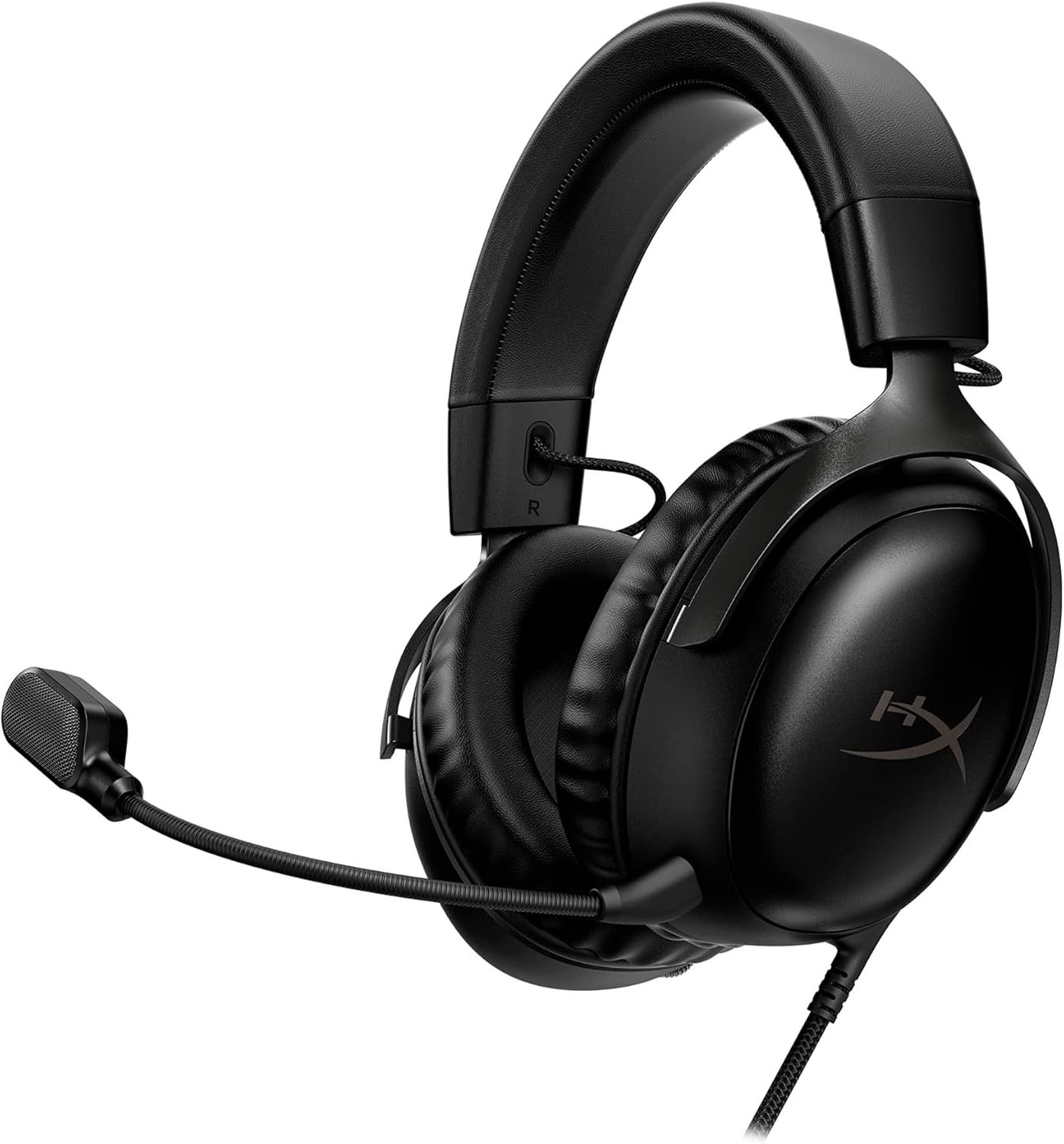 HyperX Cloud III – Wired Gaming Headset, PC, PS5, Xbox Series X|S, Angled 53mm Drivers, Spatial Audio, Memory Foam, Durable Frame, Ultra-Clear 10mm Mic, USB-C, USB-A, 3.5mm – Black