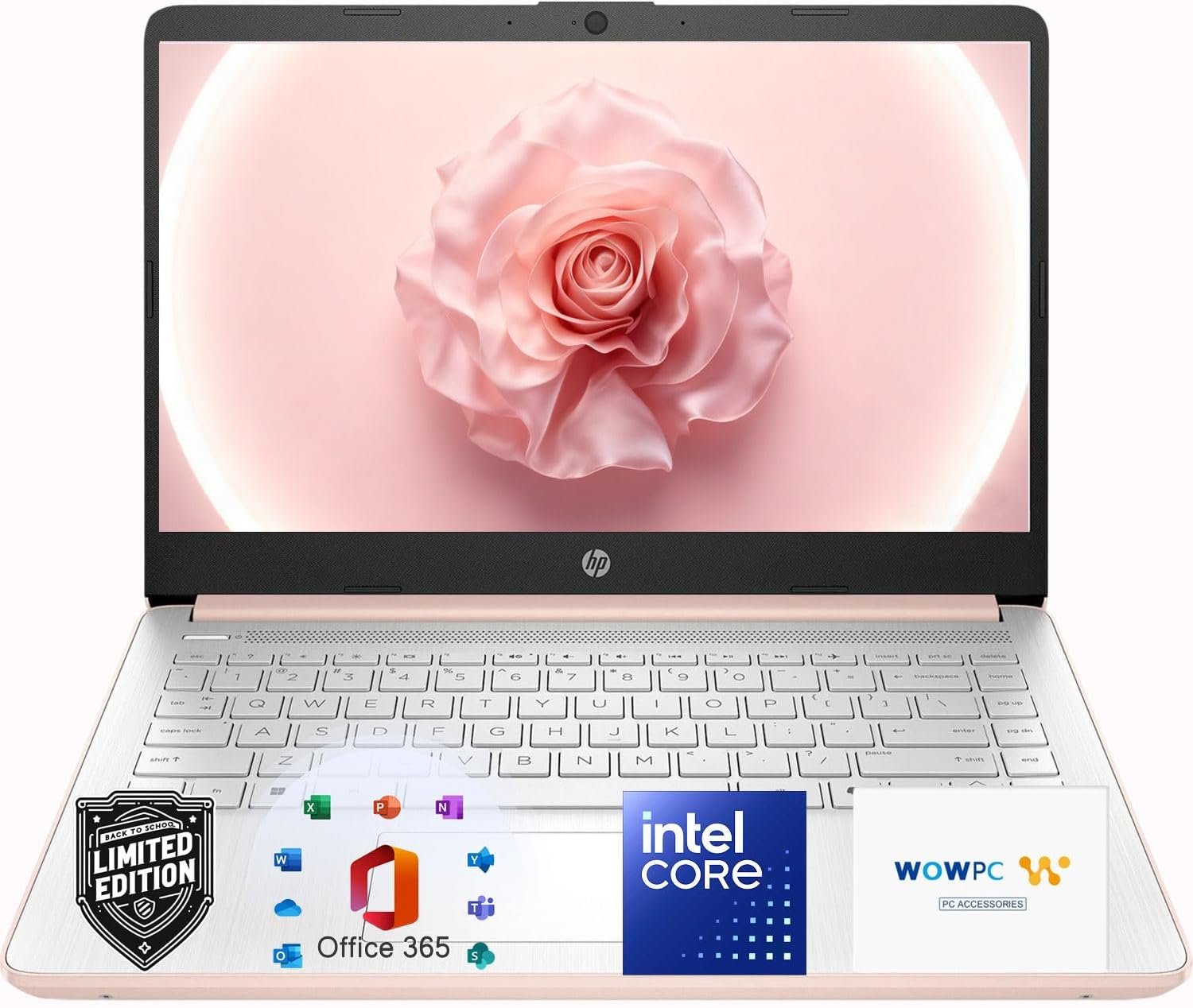 HP 14″ Ultrabook Laptop with Copilot AI • Intel Processor • 4GB RAM • 64GB SSD • Microsoft 365 • Windows 11 • Thin & Portable Student Laptop for Everyday Use