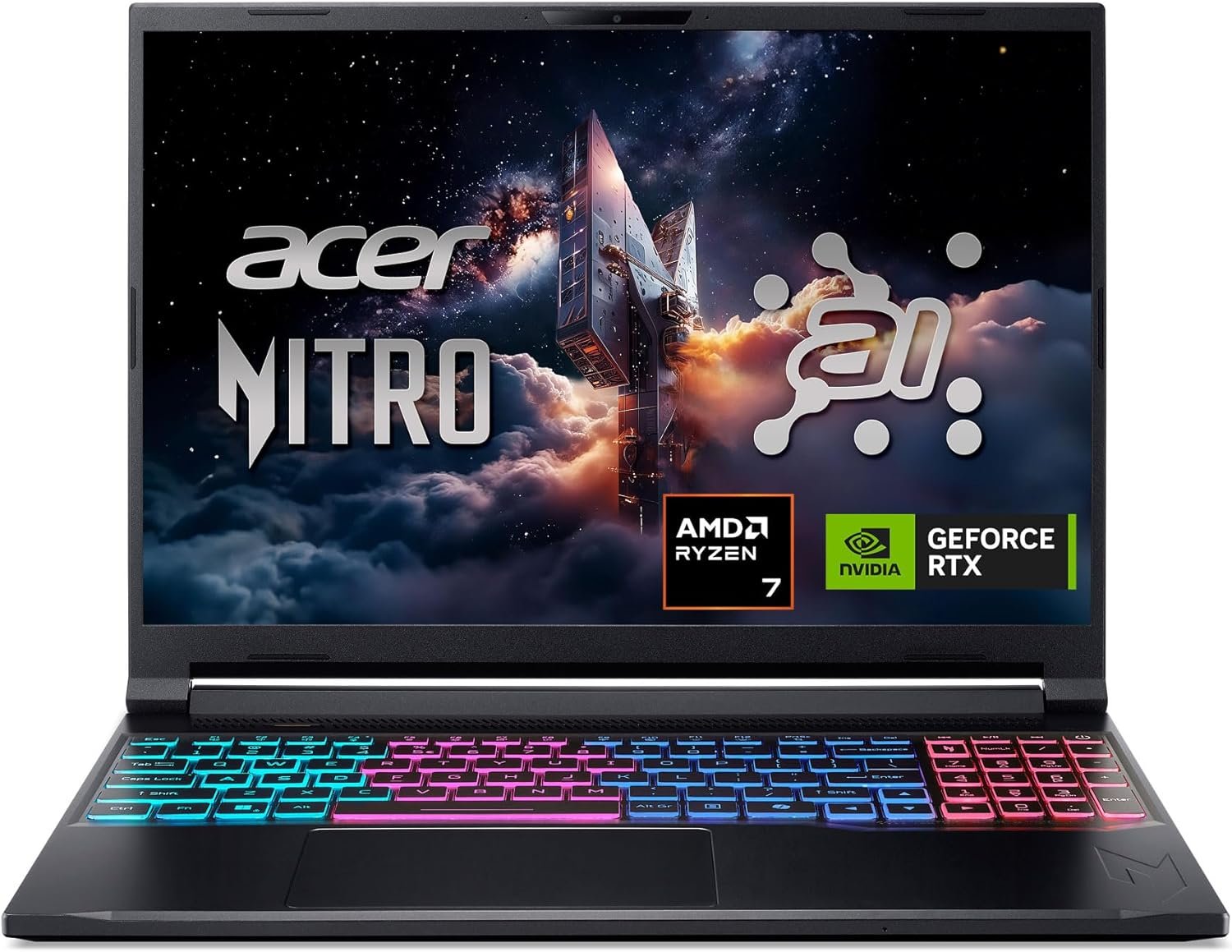 Acer Nitro V 16S AI Gaming Laptop | AMD Ryzen 7 260 Processor | NVIDIA GeForce RTX 5060 Laptop GPU (572 AI Tops) | 16″ WUXGA IPS 180Hz Display | 32GB DDR5 | 1TB Gen 4 SSD | Wi-Fi 6 | ANV16S-41-R2AJ
