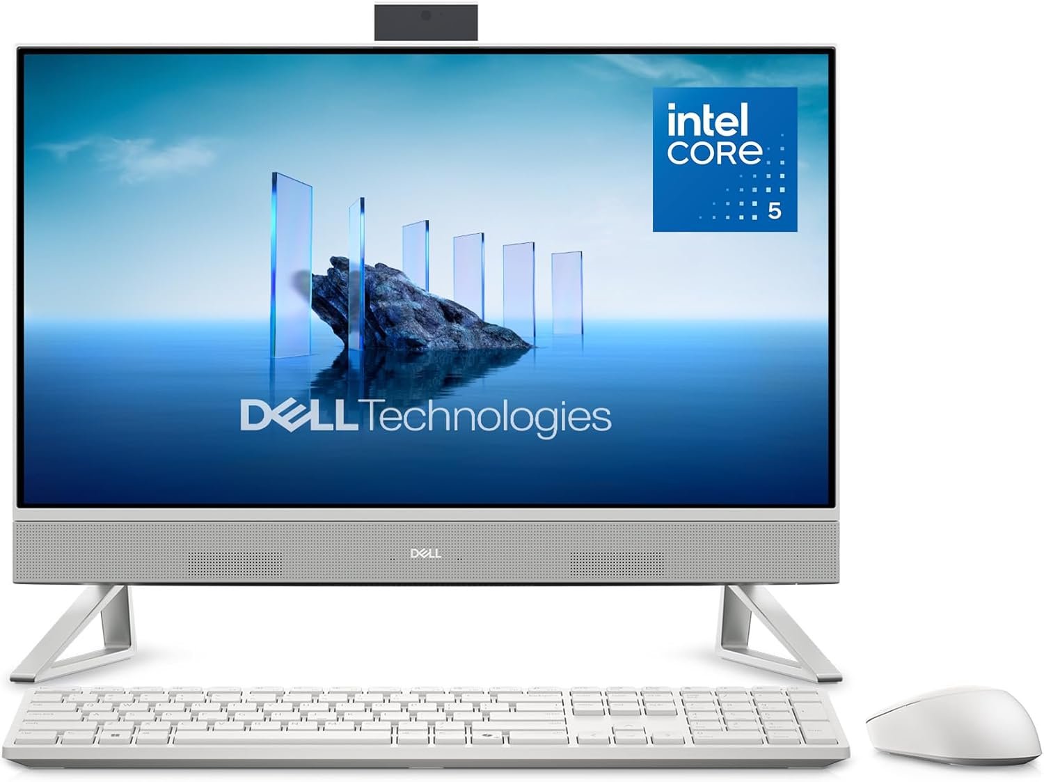 Dell 24 All-in-One Desktop ec24250-23.8-inch FHD Touch Display, Intel Core 5 Processor 120U, Intel Graphics, 16GB DDR5 RAM, 512GB SSD, Windows 11 Home, Onsite Service+6 Months Retail Migrate – White
