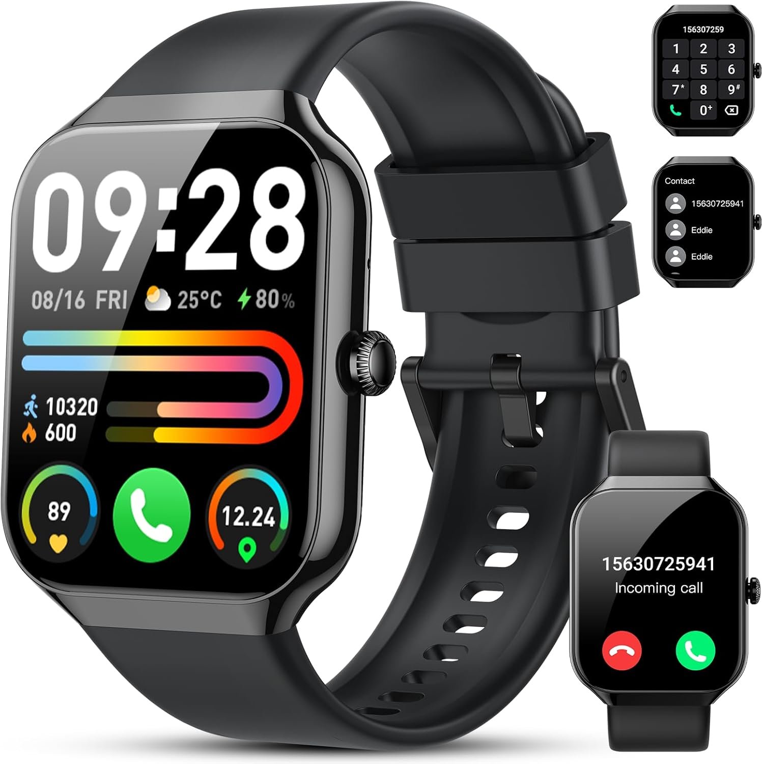 Smart Watch(Answer/Make Call), 1.96″ HD Smartwatch for Men Women, 2026 Fitness Watch with 7/24 Heart Rate/Sleep Monitor/30+Day,113+ Sport Modes,IP68 Waterproof Fitness Activity Tracker for Android iOS