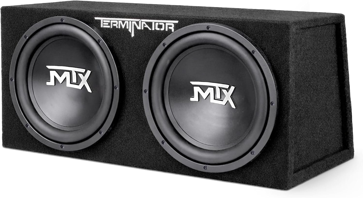 MTX Dual 12-Inch Subwoofers with Loaded Enclosure, 1200W Max Power, 400W RMS, Terminator – Car Audio Subwoofer and Speaker System with Deep Bass Sound