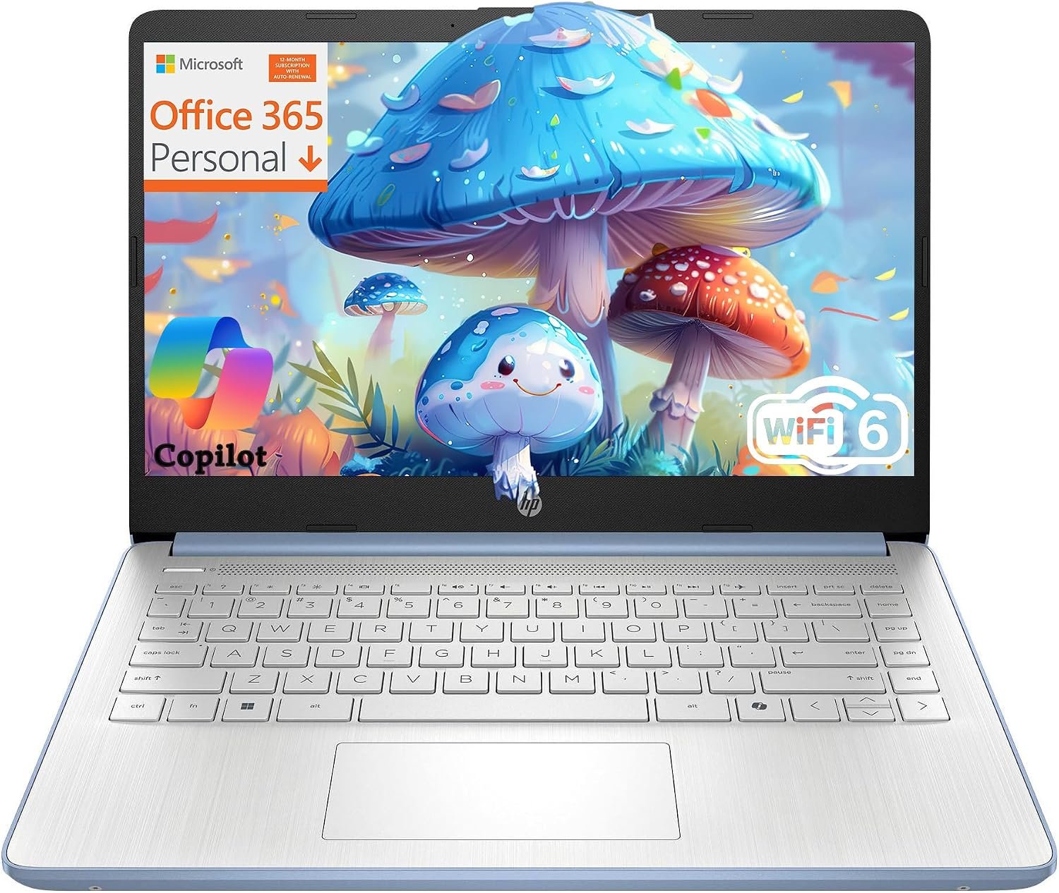 HP Essential Laptop Computer for Student Daily Study, Microsoft Office 365, Intel N150, 4GB RAM, 128GB Storage, Long Battery Life & Fast Charging, Windows 11 Home, Sky Blue