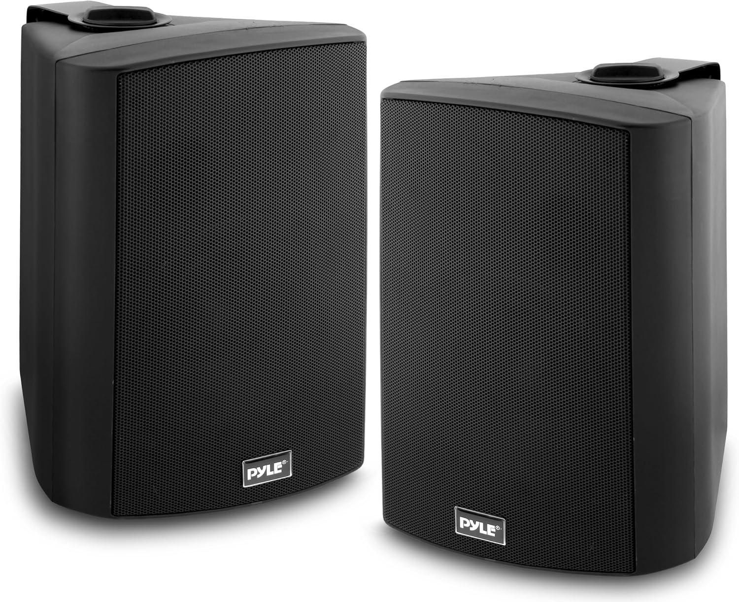Pyle 6.5-Inch Wall Mount Waterproof Bluetooth Speaker System – Indoor/Outdoor Audio Pair with Built-in Digital Amplifier, Weather-Resistant Housing, High-Power Sound, Easy Installation (Black)