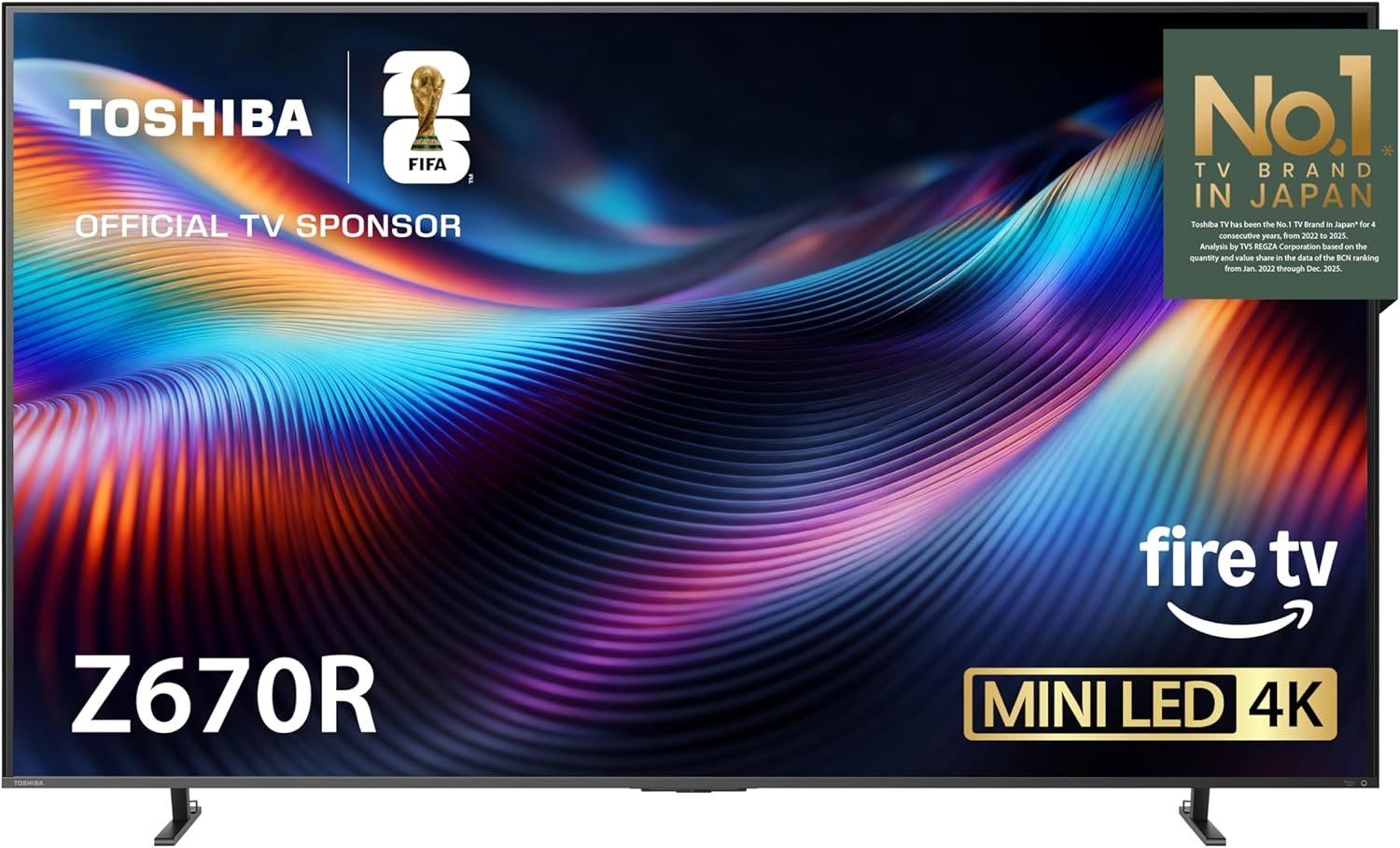 Toshiba 55″ Z670R Series Mini-LED 4K UHD Smart Fire TV (55Z670R, 2026 New) – QLED, Native 144Hz, HDR10+, Dolby Vision IQ, REGZA Engine Zri, Dolby Atmos, Game Mode Pro, Alexa Built-in, Japan Quality