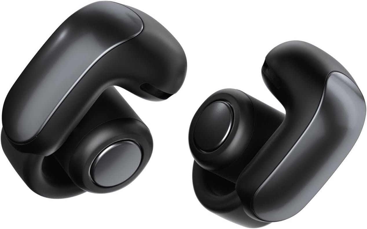 Bose Ultra Open Earbuds – Bluetooth Open Ear Earbuds with OpenAudio for Awareness, Clip-On Design for Comfort, Water Resistant, Up to 48 Hrs of Playtime, Black