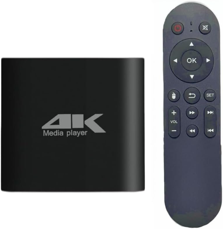 4K Media Player for USB Drive & MicroSD, Ultra HD Digital Signage Player with HDMI/AV Output, H.265 H.264 MKV MP4 Video, MP3 Music, JPG Photo, Auto Play & Resume, Loop Playback