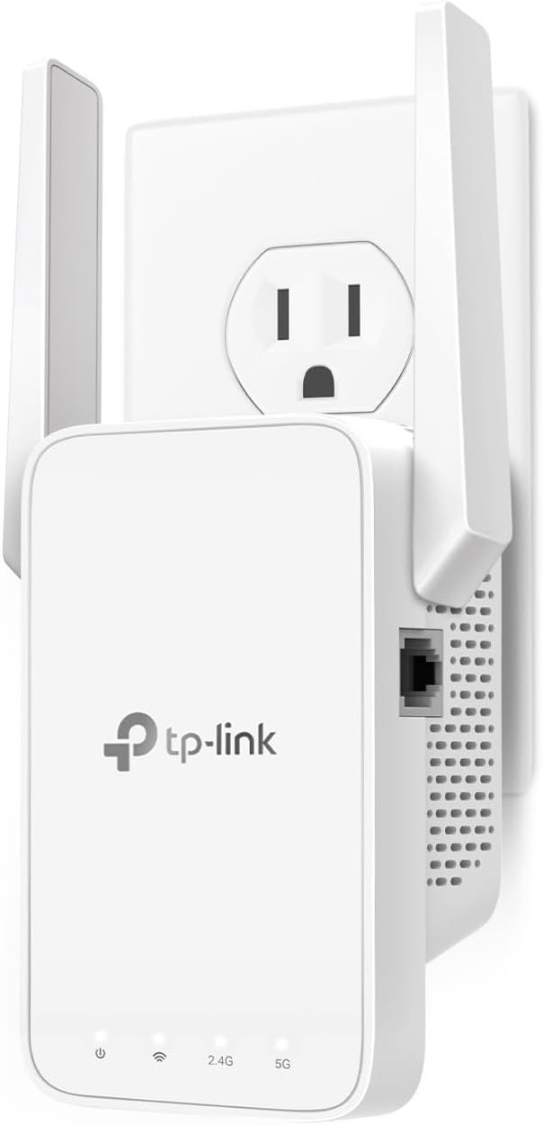 TP-Link AC1200 WiFi Extender – 1.2Gbps Home Signal Booster, Dual Band 5GHz/2.4GHz, Up to 1600 Sq.ft and 32 Devices, EasyMesh Compatible, One Ethernet Port (RE315)