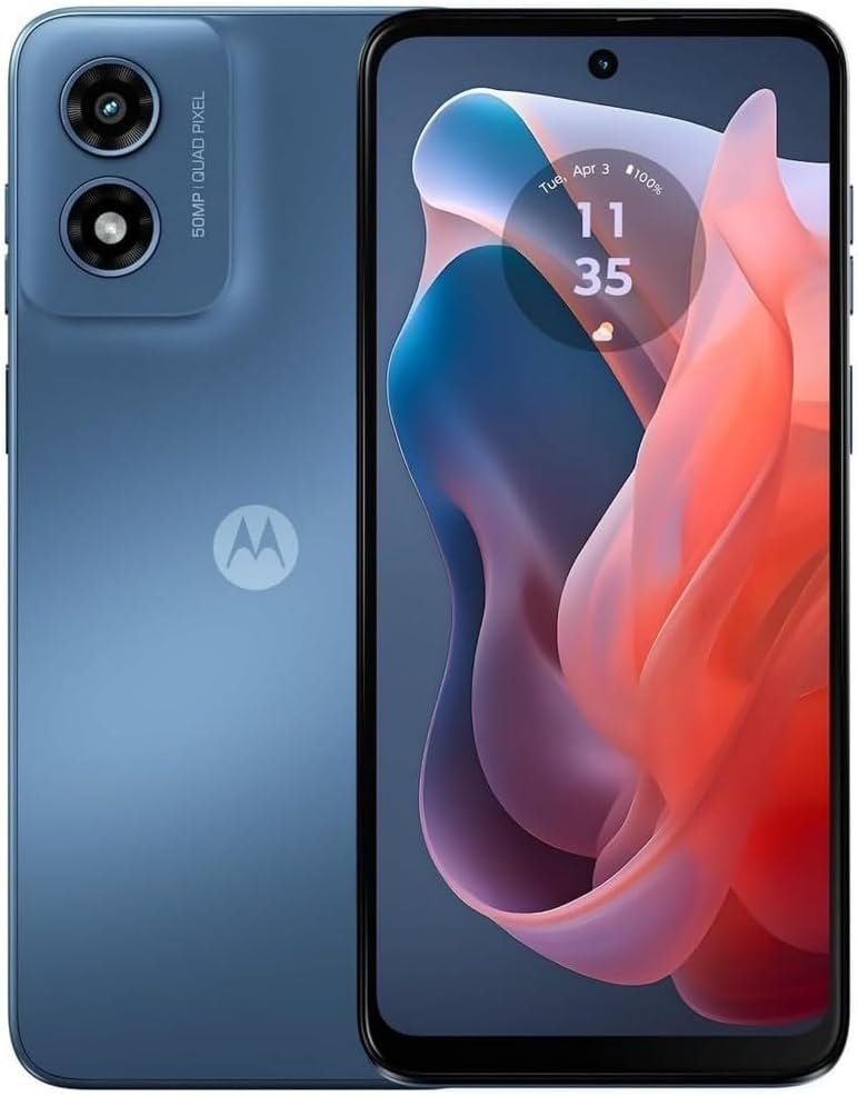 Motorola Moto G Play 2024, 64GB + 4GB RAM, Sapphire Blue – Unlocked (Renewed)