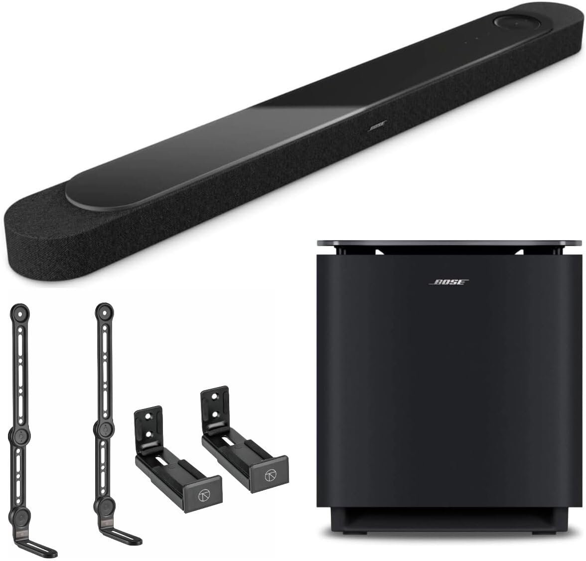 Bose Lifestyle Ultra Soundbar with Ultra Subwoofer Bundle + 2 Soundbar Mount Options, Dolby Atmos Home Theater System with Wi-Fi, Bluetooth, AirPlay, Alexa, (Black, Soundbar + Subwoofer)
