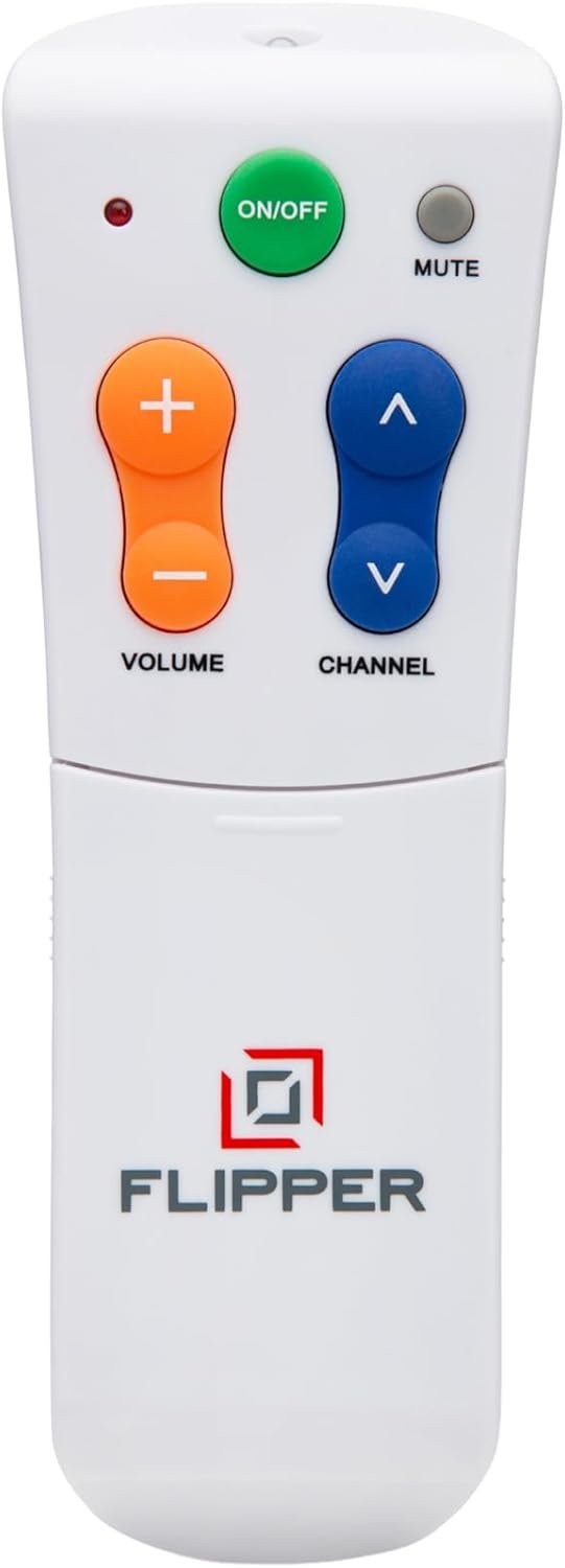 Flipper Big Button Universal TV Remote for Seniors, Dementia – Works Both TV Only or TV & Cable (STB) Set Up – Favorites, IR Devices Spectrum, Xfinity, Samsung, Vizio, LG [Does not Work Streaming]