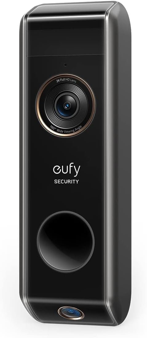 eufy Security Video Doorbell S330, 2K HD Video Doorbell, HD Security Camera, Battery-Powered Add-On, Dual Motion Detection, Package Detection, Family Recognition, No Monthly Fee(Renewed)
