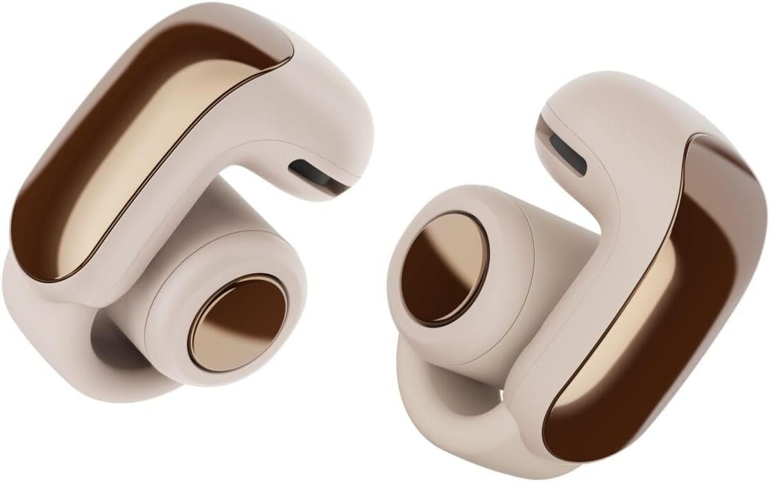 Bose Ultra Open Earbuds – Bluetooth Open Ear Earbuds with OpenAudio for Awareness, Clip-On Design for Comfort, Water Resistant, Up to 48 Hrs of Playtime, Driftwood Sand – Limited Edition Color