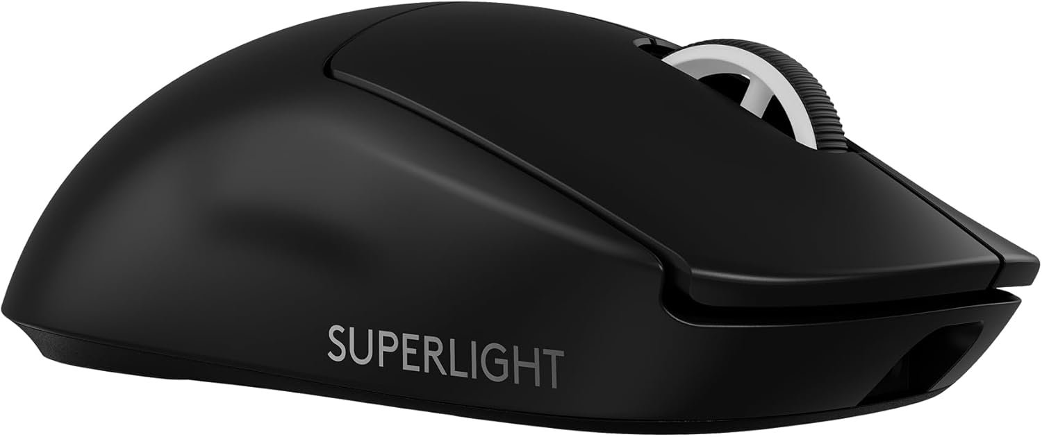 Logitech G PRO X Superlight 2 Wireless Gaming Mouse, 60g Pro-Grade with 5 Programmable Buttons, 44k DPI Sensor, 8kHz Report Rate, USB-C Charging for PC/Mac – Black