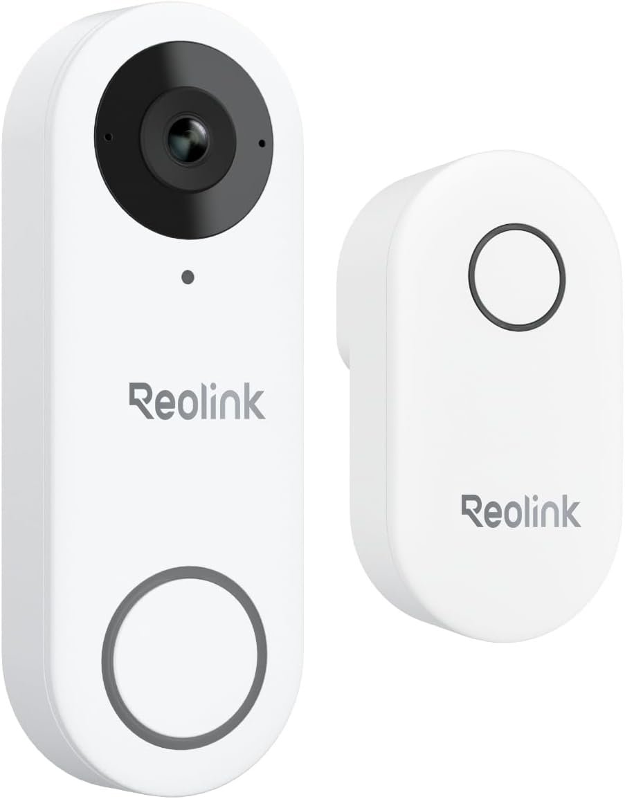 REOLINK 2K Video Doorbell Wi-Fi Camera with Chime, 3:4 Head-to-Toe View, 180°View, 5/2.4 GHz Wi-Fi, 2-Way Talk, Person/Package Detection, Waterproof, Smart Alerts, Works NVR(Wired)