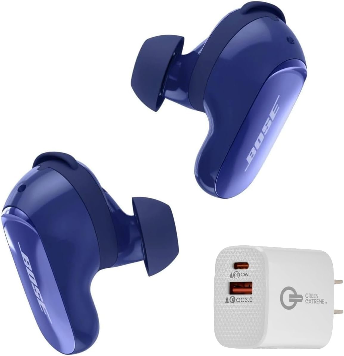 Bose New QuietComfort Ultra Bluetooth Earbuds (2nd Gen), Wireless Noise Cancelling Earbuds, Up to 6 Hours Battery, IPX4 Rating, Immersive Audio, Deep Bass + Green Extreme Charger (Midnight Violet)