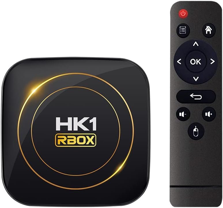 HK1 Android TV Box 2026, Android 12.0 TV Box with 8K Decoding 4GB RAM 32GB ROM Allwinner H618 Quad-Core, 2.4GHz/5.0GHz WiFi6 Bluetooth 4.0+, Support H.265/USB 2.0/8K Ultra HD