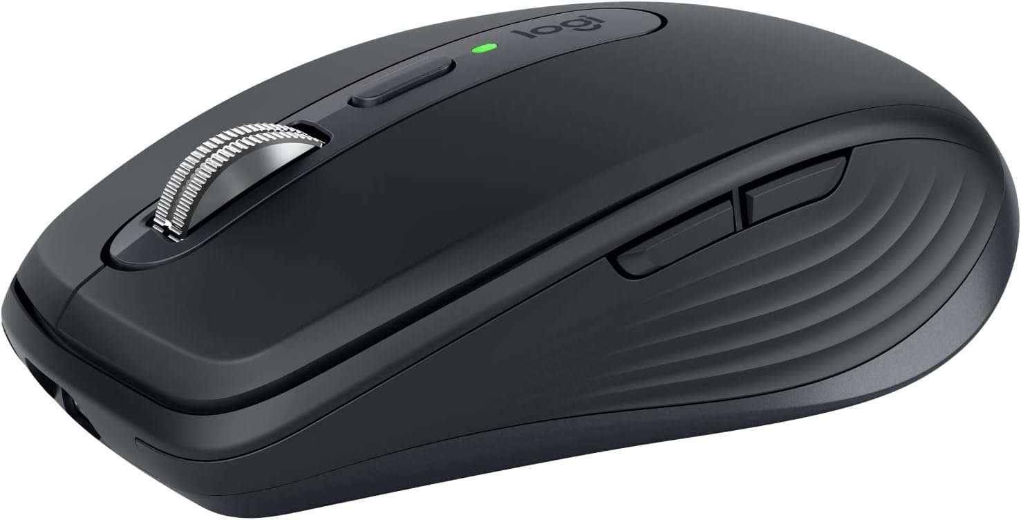 Logitech MX Anywhere 3S Compact Wireless Mouse, Fast Scrolling, 8K DPI Any-Surface Tracking, Quiet Clicks, Programmable Buttons, USB C, Bluetooth, Windows PC, Linux, Chrome, Mac – Graphite