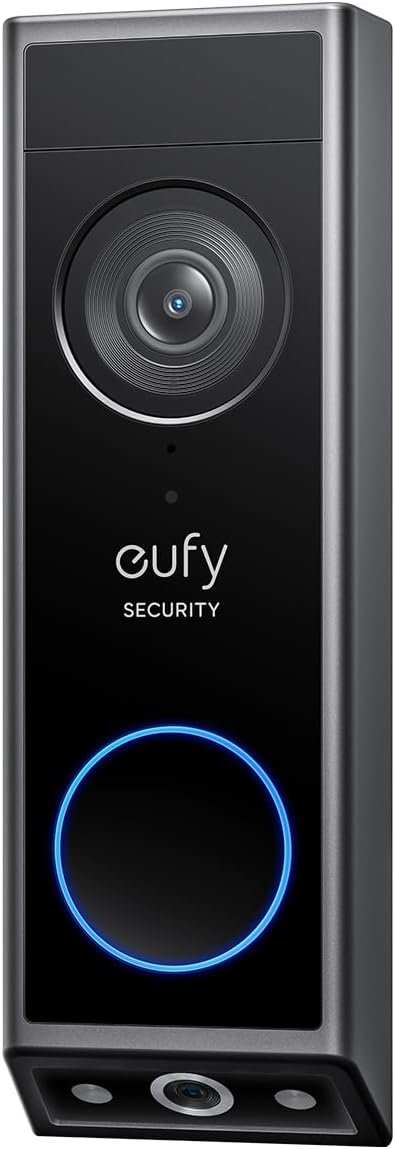 eufy Security Video Doorbell E340, Dual Cameras with Delivery Guard, 2K Full HD and Color Night Vision, Wired or Battery Powered, HomeBase S380 Compatible, No Monthly Fee (Renewed)