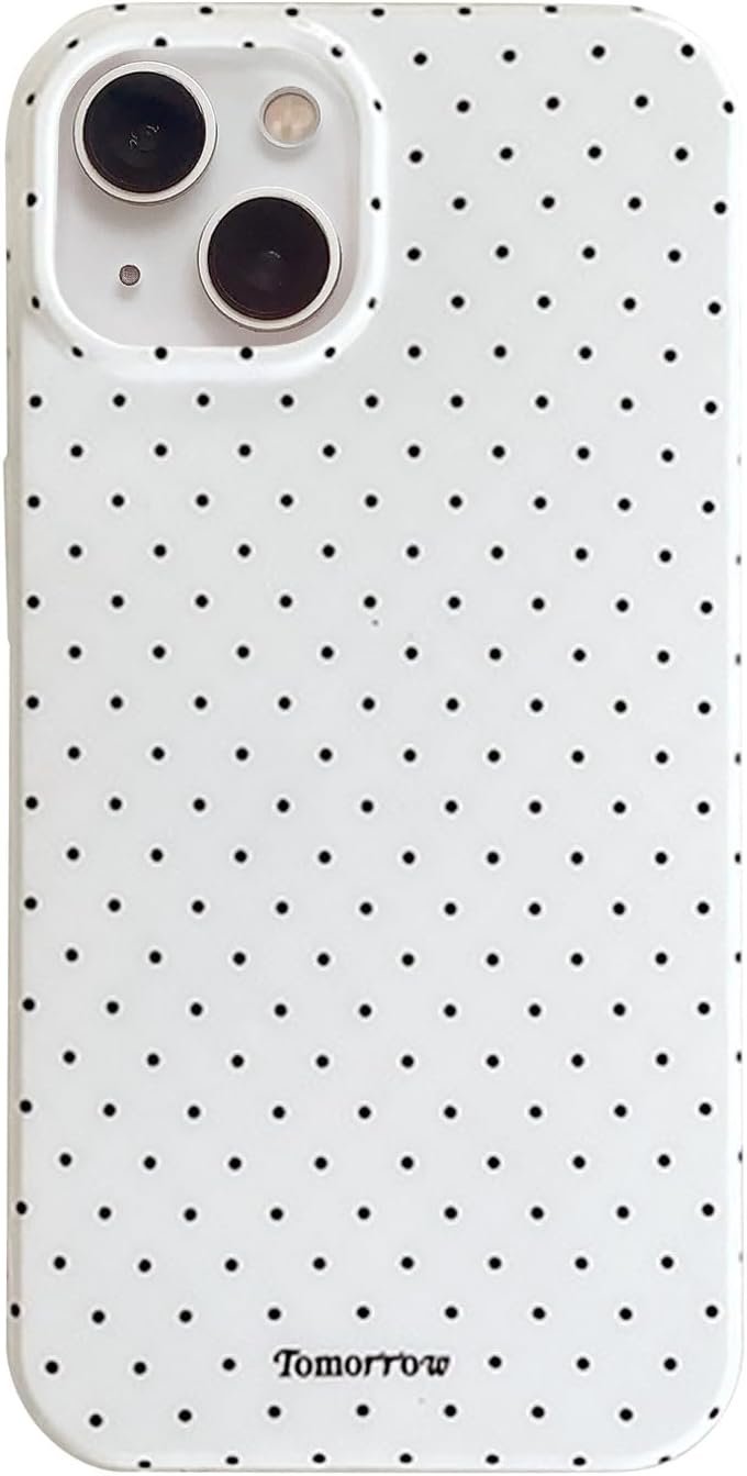 inewateri Compatible with iPhone 13/iPhone 14 Case with Cute Fashion Polka Dot Aesthetics Design Simple Case for Soft TPU Slim Protection Case for iPhone 13/14-White