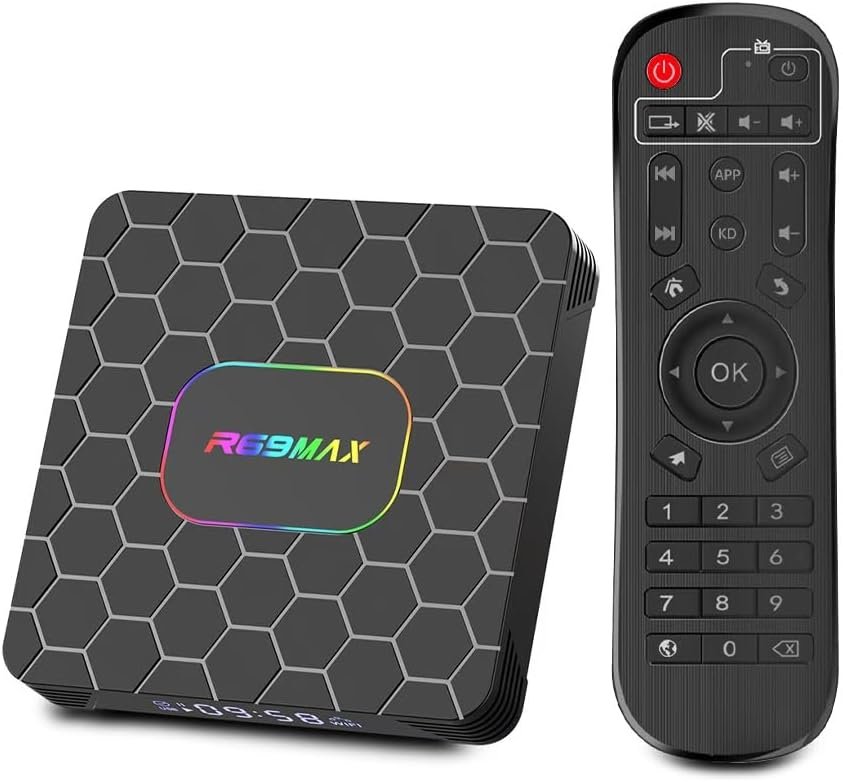 Android 14 TV Box 2026, R69 Max Android Box with 4GB RAM 32GB ROM RK3528 Quad-Core for Smart TV, 8K HD Video Decoding & HDR 10 Video Output ，Support WiFi6 2.4Ghz/5.0Ghz BT 5.0 TV Box