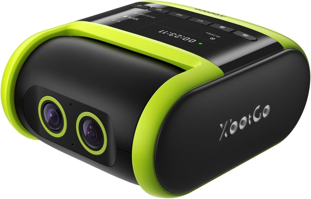 XbotGo Falcon All-in-One AI Action Camera, 4K Auto Tracking Sport Camera for Soccer, Basketball & Football, Dual-Lens Team Sports Recorder with Live Streaming, No Subscription Required (Edge Green)