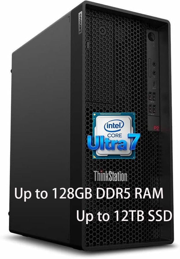 Lenovo ThinkStation P2 Gen 2 Workstation Desktop | Intel Core Ultra 7 265K Processor | Massive 128GB DDR5 RAM | Lightning Fast 3TB Space(2TB SSD+1TB HDD) | Ethernet & Wifi7 & Bluetooth 5| Win 11 Pro
