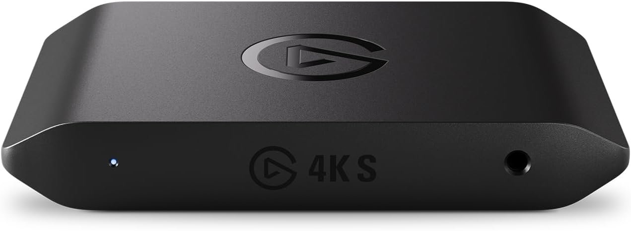 Elgato 4K S Capture Card for PS5, Xbox Series X/S, Switch 2 | 4K60 capture, 1440p120 or 1080p240 passthrough, HDR10 support, Near-zero latency, USB-C, Analog audio input