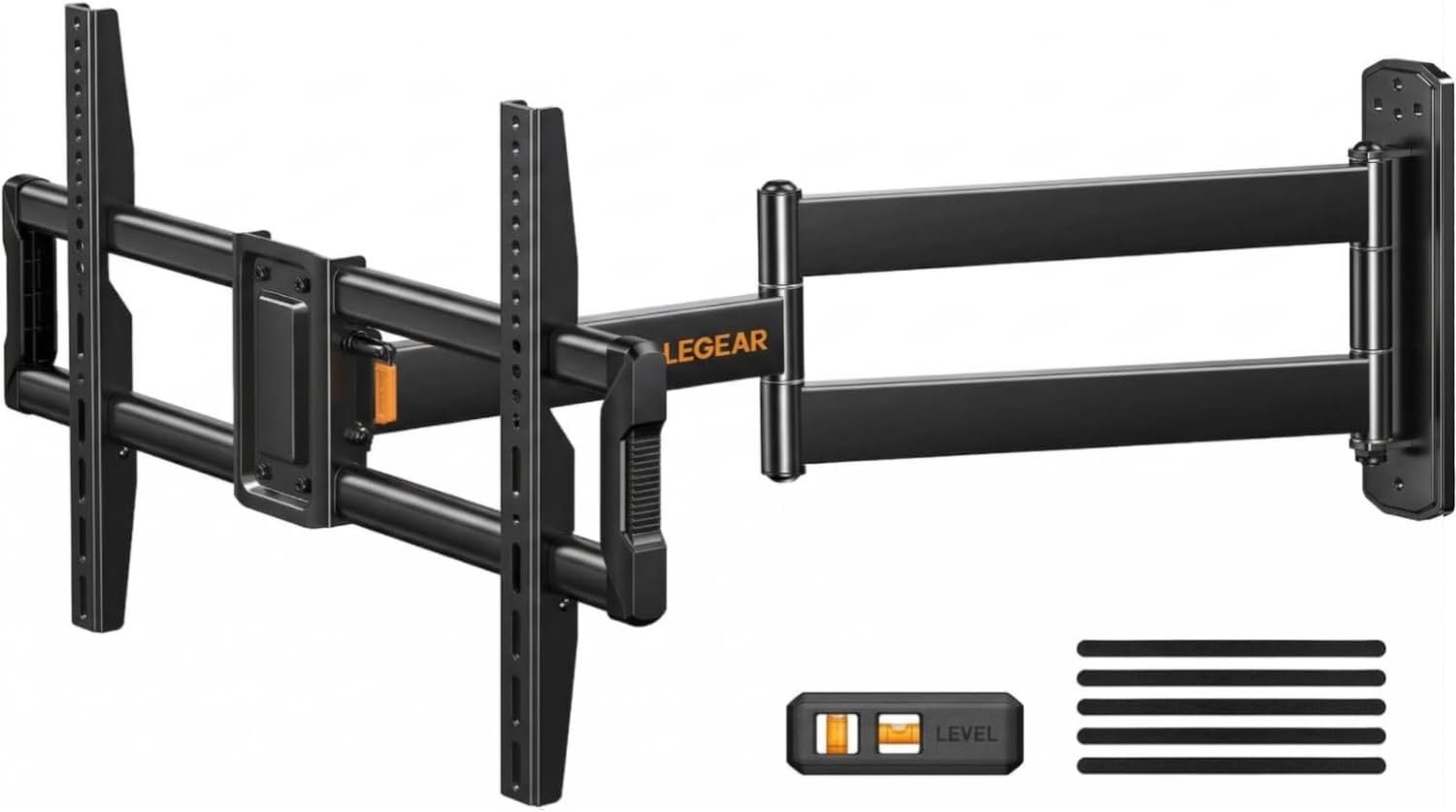 Perlegear Corner TV Wall Mount Long Arm TV Mount Bracket for 37-75 Inch TVs-Full Motion Wall Mount with 32.37” Extension & Swivel Articulating Arm & Tilt, MAX VESA 600x400mm, Holds up to 100 lbs
