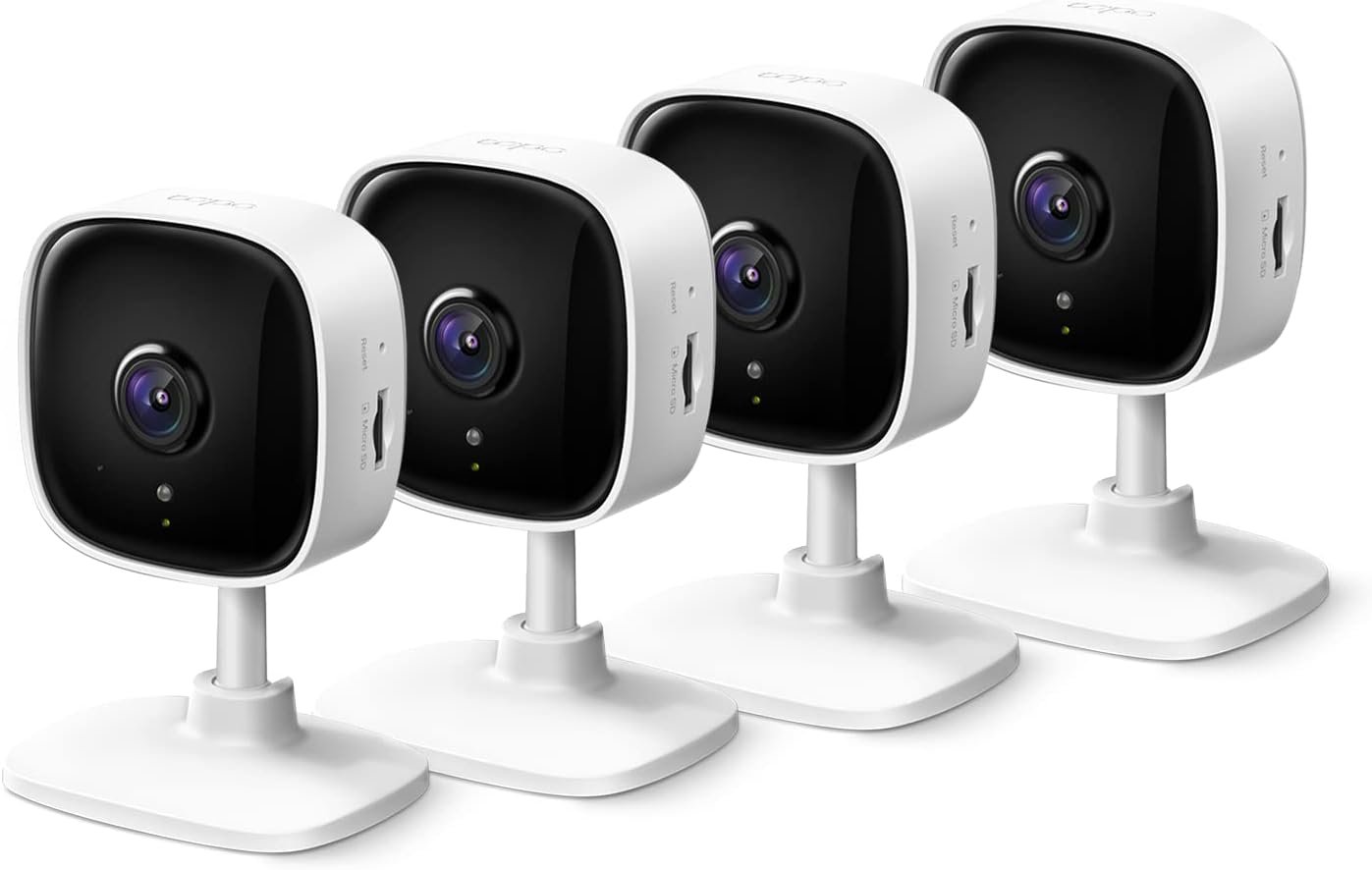 Tapo 2K Indoor Wired Security Camera – Works as a Baby Monitor & Pet Camera, Person/Motion/Baby Cry Detection, 2-Way Audio, Siren, Subscription-Free Local Storage or Optional Cloud, C110P4 (4-Pack)