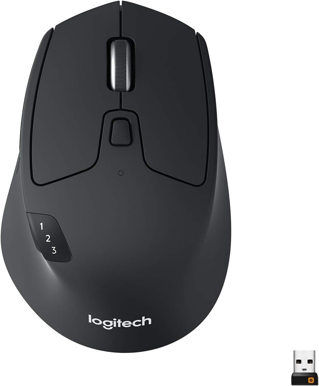 Logitech M720 Triathlon Multi-Device Wireless Mouse, Bluetooth, USB Unifying Receiver, 1000 DPI, 6 Programmable Buttons, 2-Year Battery, Compatible with Laptop, PC, Mac, iPadOS – Black
