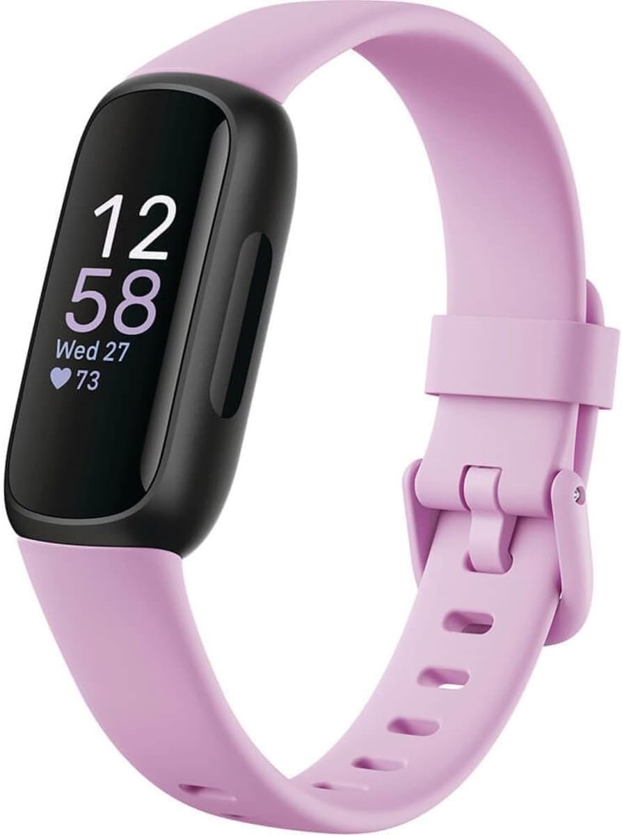 Fitbit Inspire 3 Health & Fitness Tracker with Stress Management, Workout Intensity, Sleep Tracking, 24/7 Heart Rate – 3-Month Google Health Premium Membership Included – Lilac Bliss/Black