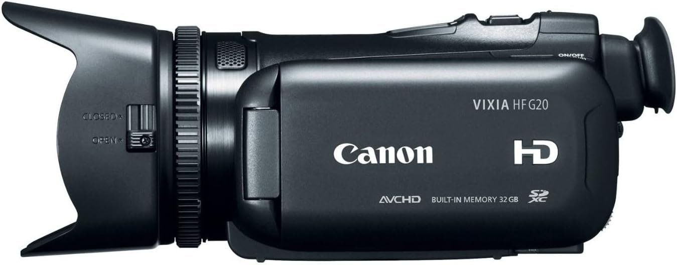 Canon VIXIA HF G20 Camcorder with 10x HD Video Lens (30.4mm-304mm), 3.5″ Touchscreen LCD, HD CMOS Pro and 32GB Internal Flash Memory (Renewed)