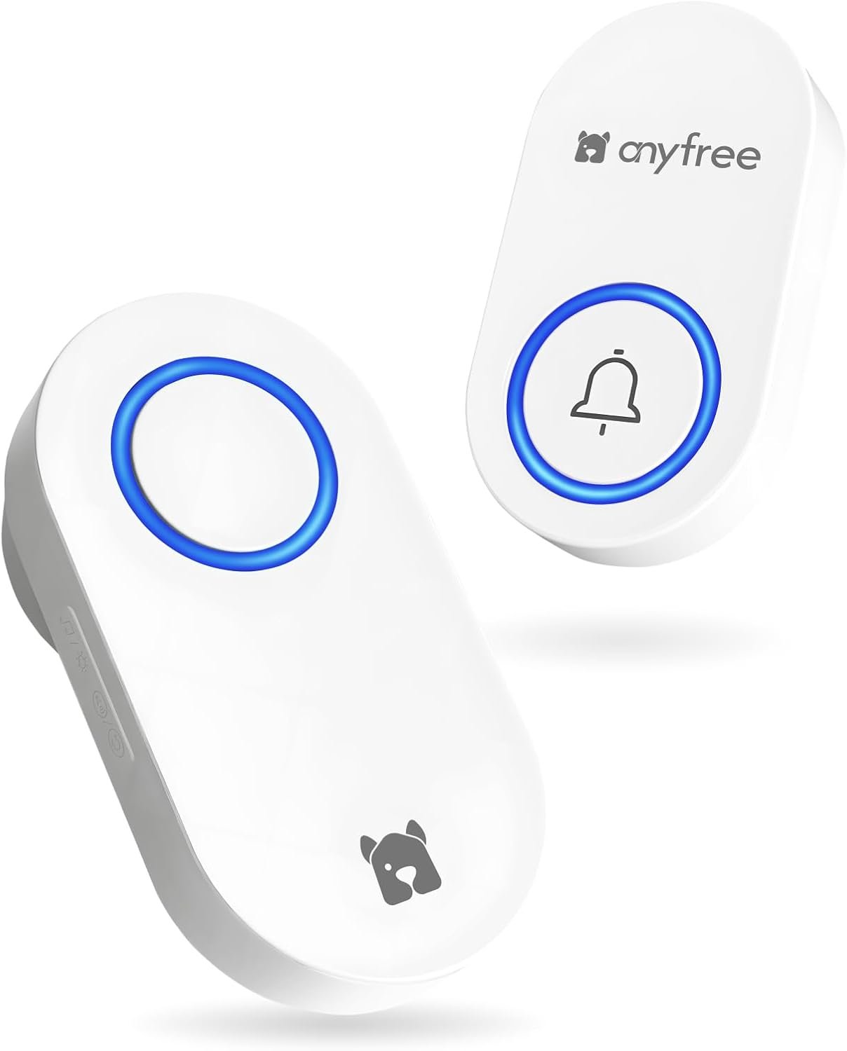 Self-Powered Wireless Doorbell No Battery Needed Basic Door Bell for Home | 4 Volume Level from 0dB to 100dB Loud for elder, 600ft range for Home,Apartment,Classroom,Home,Office,Hospital,Warehouse