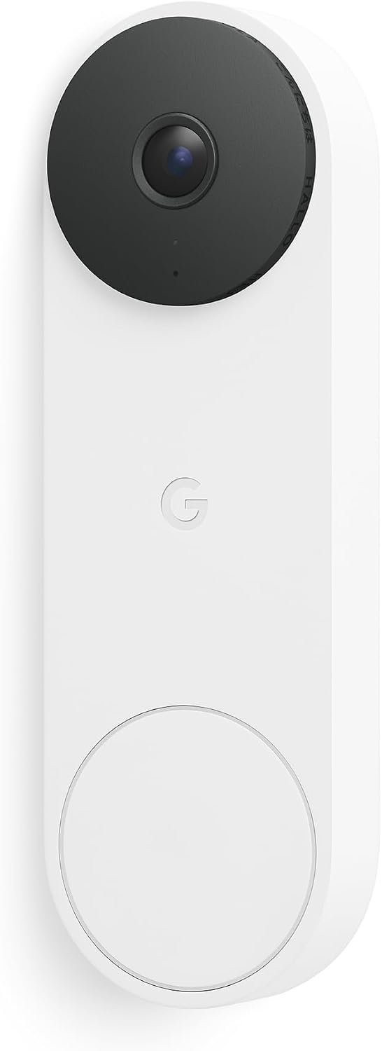 Google Nest Doorbell (Wired, 3rd Gen) – 2K Video, Live View – 2025 – Snow | Video doorbell, 2K HDR, intelligent alerts, color night vision, 2-way audio, works with Google Home & Gemini