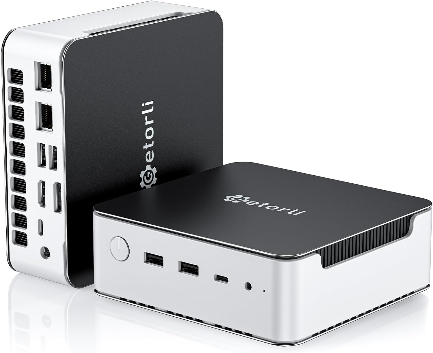 Getorli Mini PC, AMD Ryzen 7 H 255(Up to 4.9GHz), 32GB DDR5 & 1TB PCIe 4.0 SSD Micro PC, 4K Quad Display Mini Desktop Computer with Dual 2.5G LAN，WiFi 6 for Home Office/Gaming/Design & Productivity