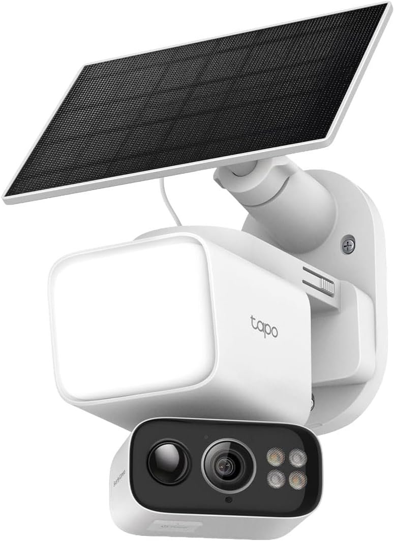 Tapo 2K Outdoor Pan/Tilt Wireless Floodlight Security Camera – Battery Power with Solar, 360º AI Motion Tracking, Person/Vehicle Detection, Subscription-Free Local Storage or Optional Cloud, C615F KIT
