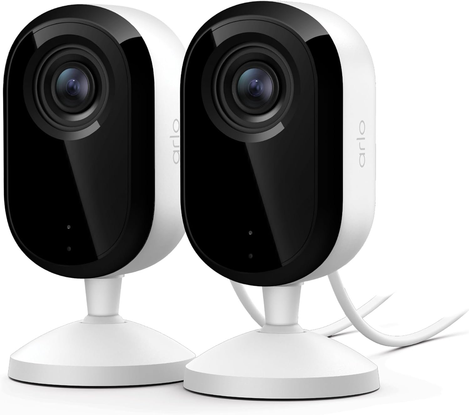 Arlo Essential Indoor Security Camera 2K (3rd Gen, 2025 Release) – Wired Plug-in Power, Person Recognition, Animal Detection, 1-Month Trial of Secure Plan, Automated Privacy Shield, 2 Cam, White